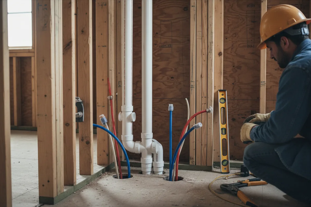 Drain and supply rough-in during Leak Detection in Mokelumne Hill