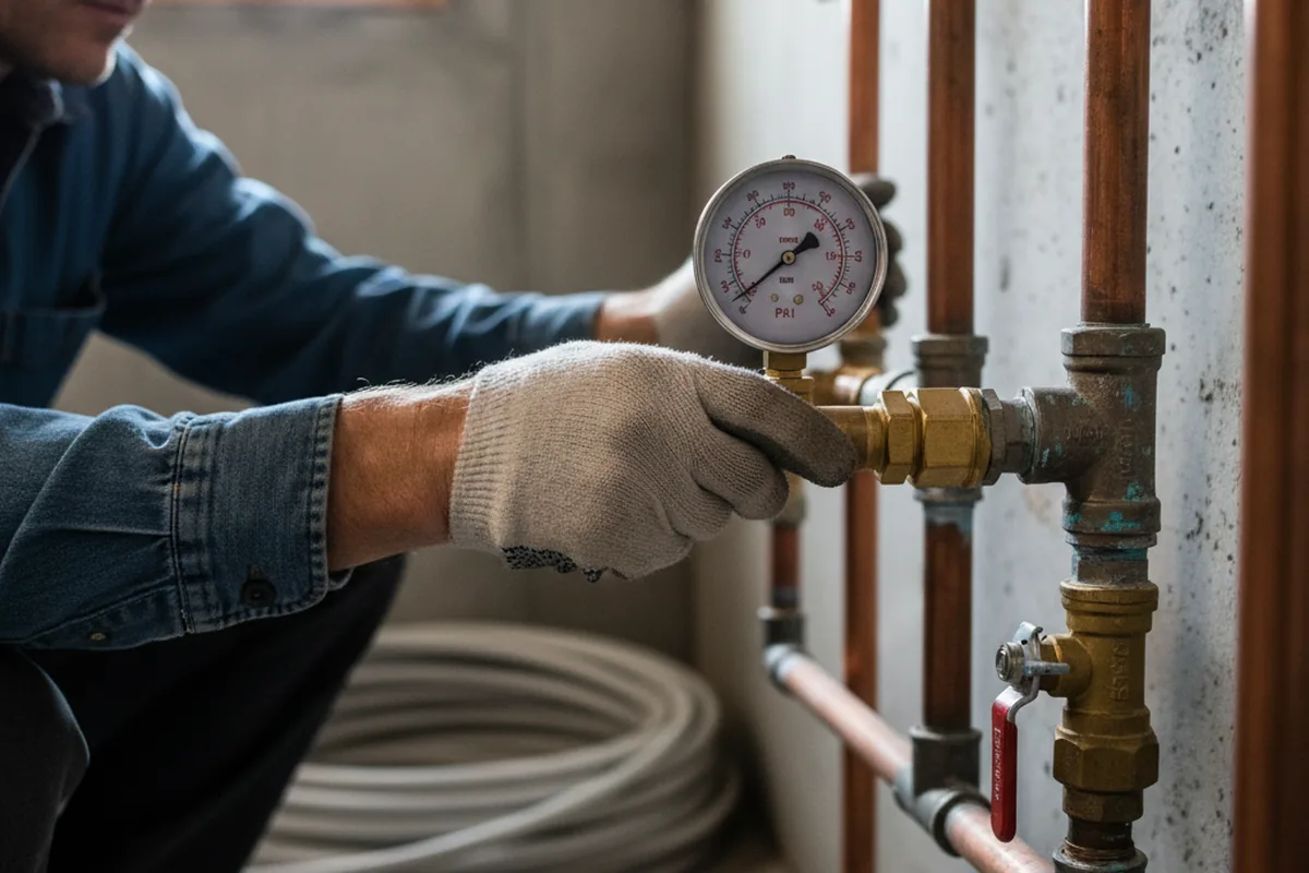 Pressure testing a repaired line during Water Line Repair in Mokelumne Hill